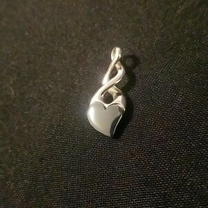 Silver and Hematite Heart Pendant Necklace
